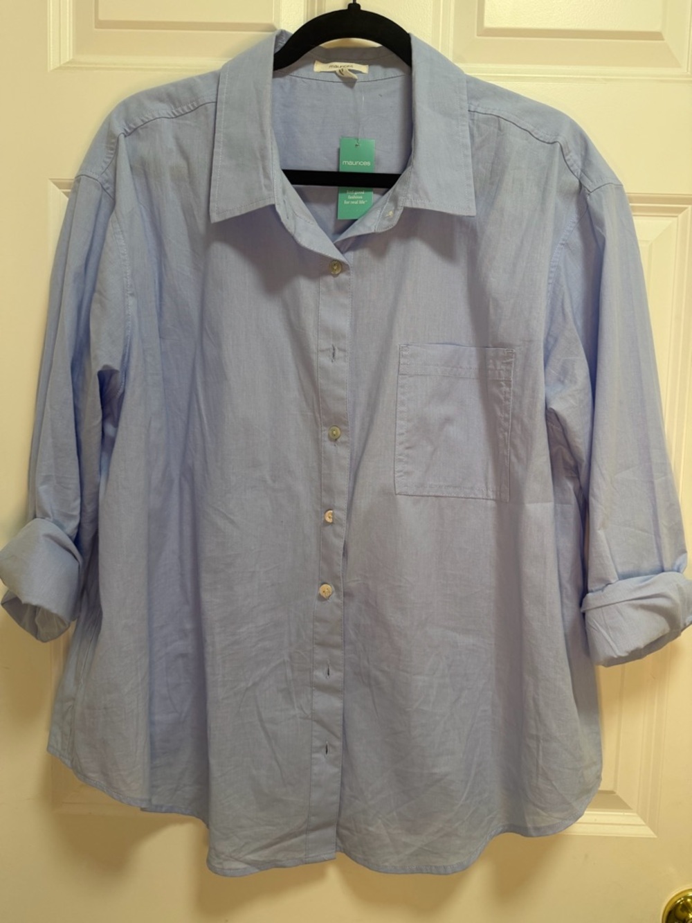 Maurices Pale Blue Relaxed Button-Down Shirt